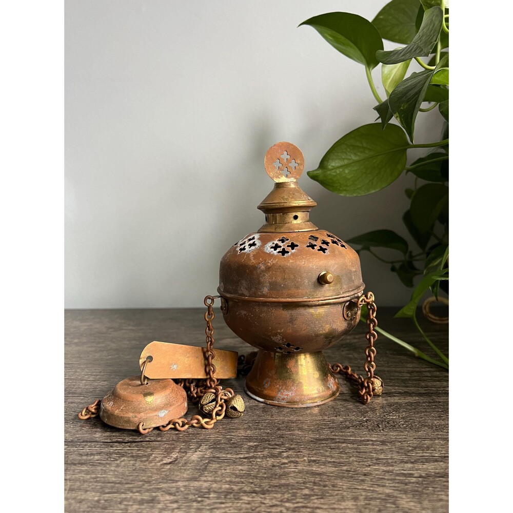 Vintage Hanging Brass Censer Incense Burner